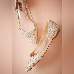 Badgley Mischka Gigi Flat- Ivory (7.5)